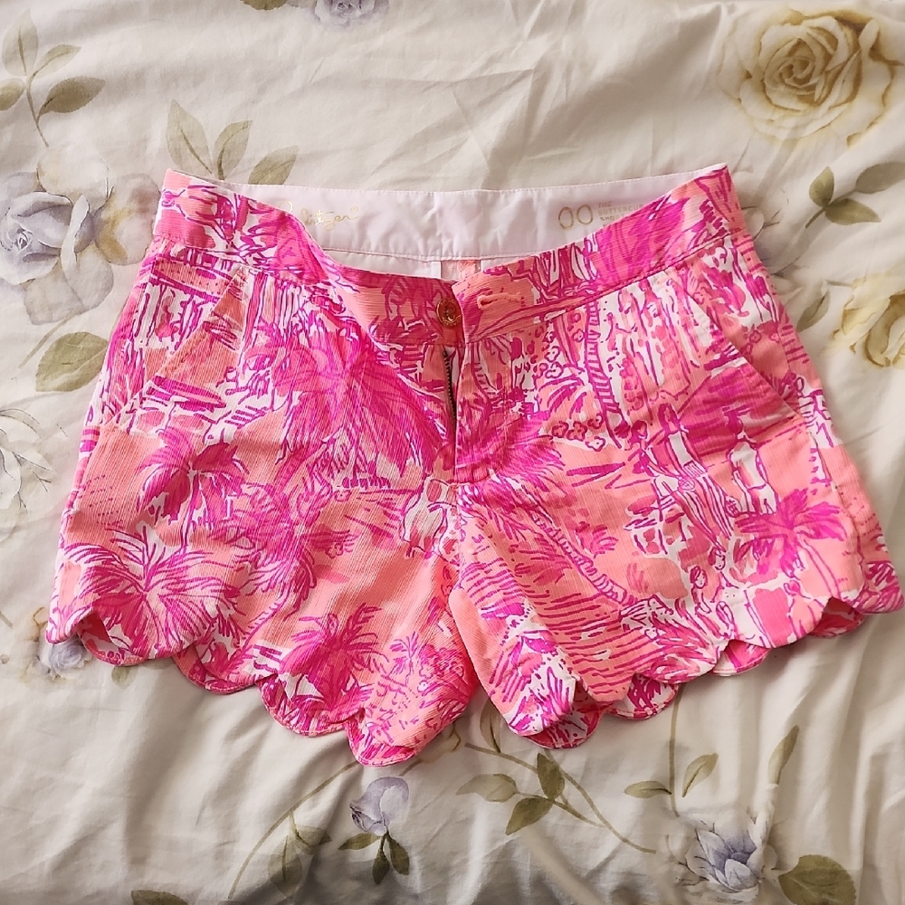Lilly Pulitzer Pink Tropical High Waist Shorts